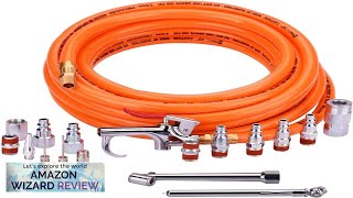 WYNNsky 38quot X 25ft PVC Air Compressor Hose Kit With 17 Piece Review [upl. by Atiuqrehs]