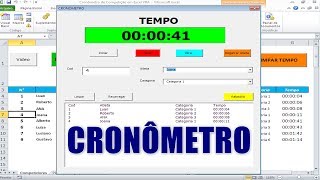 Planilha CRONÔMETRO de COMPETIÇÃO em Excel  Contagem Progressiva [upl. by Alikee764]