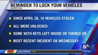 Morristown Police say 10 local vehicles stolen since late April [upl. by Alburg]