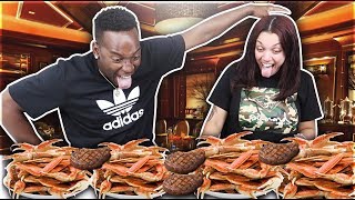 MUKBANG SEAFOOD BOIL 🔥SMACKING NOISESMESSY EATING8LBS KING CRABS  LOBSTER TAILS amp STEAK FOOD [upl. by Akilam]