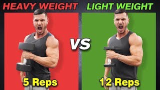 Heavy Weights VS Light Weights for Big Biceps WHICH IS BEST [upl. by Wrdna]