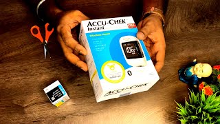 ACCUCHEK Instant with Bluetooth Glucometer White  Unboxing  review  How to Test Sugar [upl. by Kincaid90]