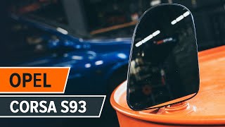 How to change glass for wing mirror OPEL CORSA S93 TUTORIAL AUTODOC [upl. by Verla938]