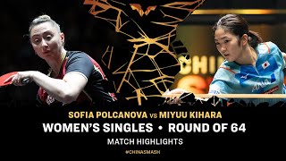 Sofia Polcanova vs Miyuu Kihara  WS R64  China Smash 2024 [upl. by Drallim808]