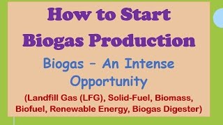 How to Start Biogas Production Biogas – An Intense Opportunity [upl. by Alfreda]