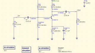 Qucs Tutorial Simulating a common emitter bjt amplifier circuit [upl. by Leduar]