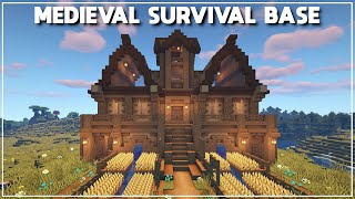 Minecraft How to Build a Medieval Survival Base  House Tutorial 2020 [upl. by Hess]