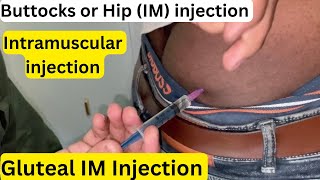 How to give an im intramuscular injection  Gluteal IM injection  injection in Buttoks [upl. by Thanasi]