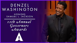 Denzel Washington honors Samuel L Jackson at the 12th Governors Awards [upl. by Achilles]