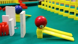 Amazing Domino Pool Trick Shots 1 [upl. by Moitoso]