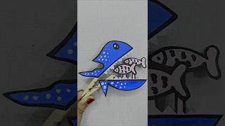 Cute paper Shark Craft idea for kids Easiest Paper Craft video Step by step viralshort shortsfeed [upl. by Inaliel535]