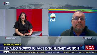 Democratic Alliance  Renaldo Gouws to face disciplinary action [upl. by Auqinaj111]