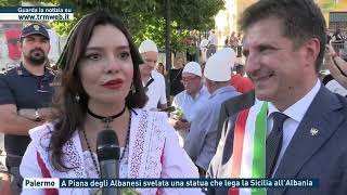 Palermo  A Piana degli Albanesi svelata una statua che lega la Sicilia allAlbania [upl. by Cadman]