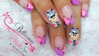 DECORACION paso a paso de uñas con pinturas acrílicas CEBRA Bellisimas Nails by Maryury Jaramillo [upl. by Sadella]