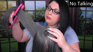 ASMR Hair Salon Roleplay NO TALKING Wet Haircut Blow Dry Hair Dryer Hair Straightening Spray [upl. by Eissolf]