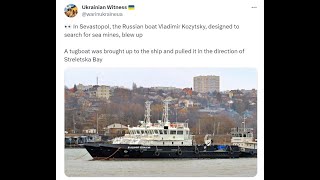 Russian Hydrographic Ship Vladimir Kozytsky Reported Damaged Near Sevastopol [upl. by Eihtak538]