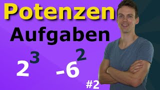 Potenzen ausrechnen  Aufgaben mit Lösung  2 [upl. by Iderf947]