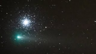 Dance of comet LEONARD with globular star cluster Messier3 [upl. by Lin]