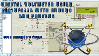 Digital voltmeter with PIC16F877A using Proteus and Micro C [upl. by Aihseya]