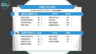 Melbourne Cricket Association  West  T20  Div A  Rd3  County West CC  Blue v United Tarneit SC [upl. by Lalat]