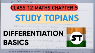 Class 12 Differentiation Basics of Maths  Chapter 5 [upl. by Hazaki783]