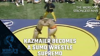 The World’s Strongest Man Classics 1982 Kazmaier becomes a Sumo Wrestle supremo [upl. by Htezil]