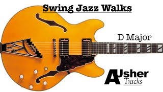 Swing Jazz Walks in D major  Guitar Backing Track [upl. by Tips]