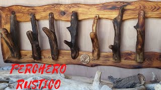 Perchero Rustico de pared 🙌  rustic wall coat rack [upl. by Adeirf]