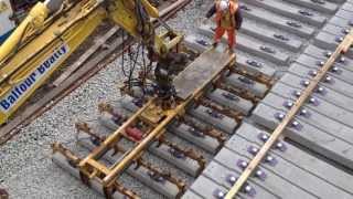 Rail amp Sleeper renewal on the Weymouth up line at Sterte Poole 14042013 [upl. by Yvehc]