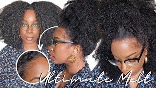 NEW Tight Curly Thick NATURAL Hair MELT Clear Lace Wig Install How to Wash  HIGH Puff XRSBeautyHair [upl. by Aubine]