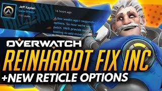 Overwatch  REINHARDT FIX INCOMING  New Reticle Options Info ROUNDUP [upl. by Kalagher495]