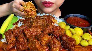 MUKBANG EATINGSPICY BEEF CURRY JENGKOL DOGFRUIT  amp WHITE RICE [upl. by Hiller]