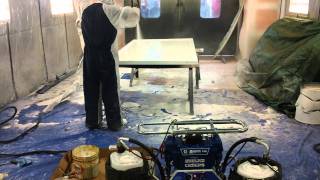 Graco Reactor E8p spraying Polyurea Polyaspartic [upl. by Sanders54]