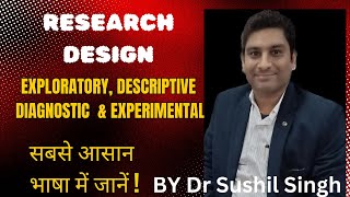 Research Design ExploratoryDescriptive Diagnostic Experimental By Dr Sushil Singh [upl. by Nahgrom]