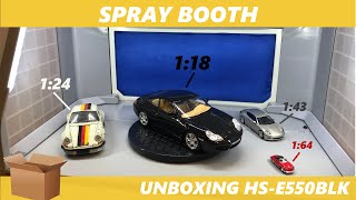 UNBOXING Spray booth HSE550BLK VS LK for scale modelling short review fan and working area test [upl. by Saiff]