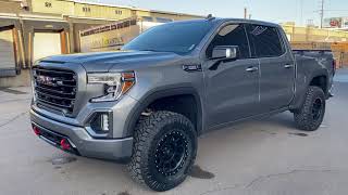 2021 GMC Sierra 1500 AT4 Duramax Leveled on 34s [upl. by Adnicaj997]