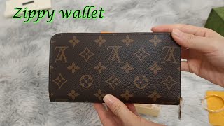 UNBOXING BEST LUXURY WALLET  louis vuitton MONOGRAM zippy wallet M41896 [upl. by Etnoled451]