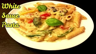 Pasta in White Sauce  White Sauce Pasta  Indian Style white sauce pasta Recipe  Pink Sauce Pasta [upl. by Nadeau278]