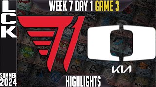 T1 vs DK Highlights Game 3  LCK Summer 2024 W7D1  T1 vs Damwon KIA G3 Week 7 Day 1 [upl. by Ynnos]