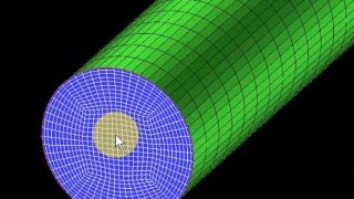 Ansys ICEMCFD Tutorial  Structured Meshing of a Cylinder 3D  Hexahedral Meshing  Pipe Flow [upl. by Nnaik]