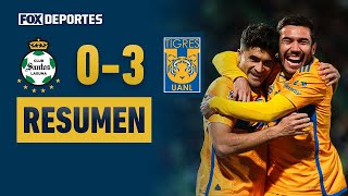 Muchos errores en defensa 😬  HIGHLIGHTS  Santos 03 Tigres  FOX Liga MX  Jornada 6 [upl. by Yebloc]