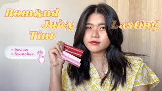 Romampnd Juicy Lasting Tint  Review Swatches and Comparison for Shades 07 20 25 27 [upl. by Luzader867]