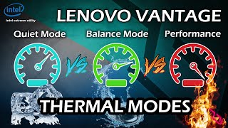 Lenovo Vantage  Thermal Modes Balance Performance and Quiet Compared Intel Tuning XTU test Legion [upl. by Wengert61]