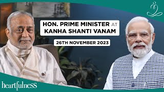 Hon Prime Minister Narendra Modis Visit to Kanha Shanti Vanam [upl. by Earahs]