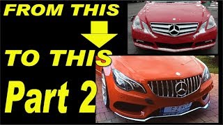 Mercedes Eclass W207 facelift project AMG bumperHeadlightscarbon fiber install part 2 [upl. by Yila549]