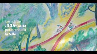 JCDecaux offers a mural painting in honor of Sempé to Parisians [upl. by Nairehs325]