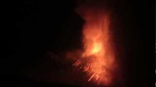 Etna Volcano Paroxysm 01 April 2012 before dawn [upl. by Adivad833]