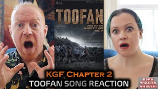 KGF Chapter 2 Toofan Lyrical Song Yash Sanjay Dutt Srinidhi Shetty  British Couple Reacts [upl. by Ammej]