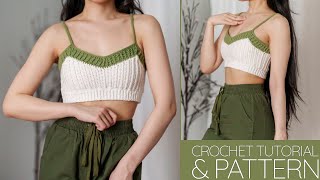 How to Crochet Bralette  Pattern amp Tutorial DIY [upl. by Chavey]