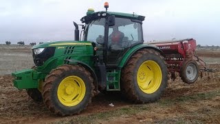 John Deere 6105 R y LamusaSementera de trigo [upl. by Stanway]